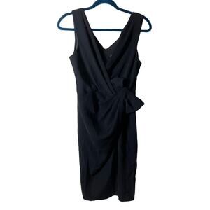 ABS by Allen Schwartz Black Faux Wrap Dress